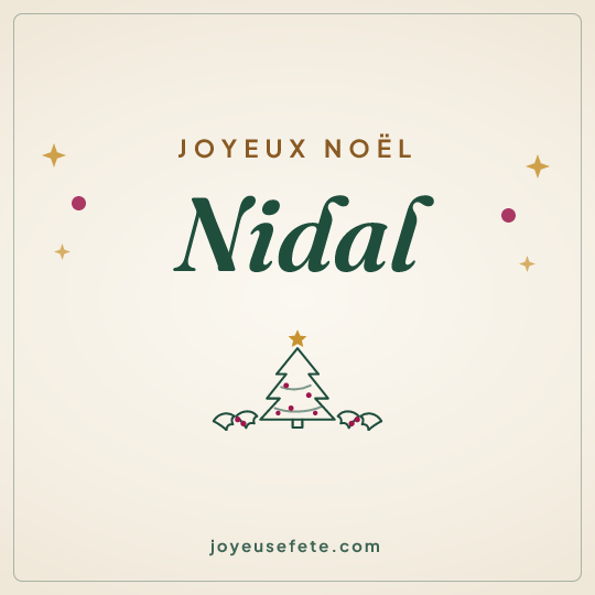 Image carrée « Joyeux Noël Nidal » pour WhatsApp