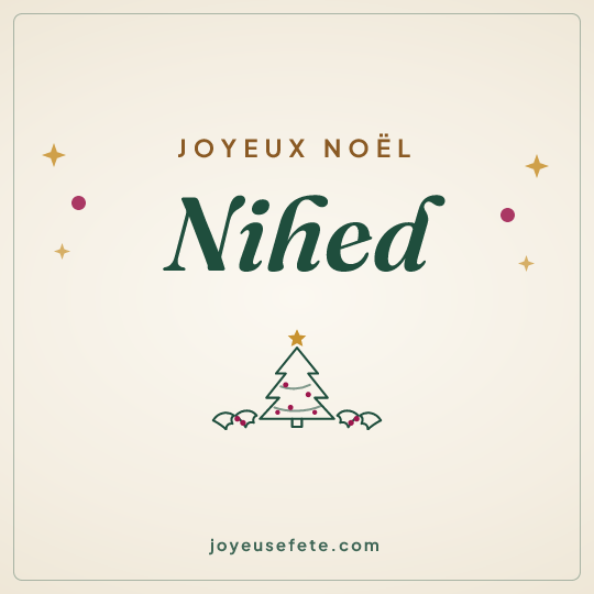 Image carrée « Joyeux Noël Nihed » pour WhatsApp