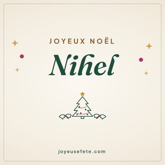 Image carrée « Joyeux Noël Nihel » pour WhatsApp