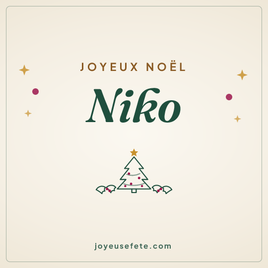 Image carrée « Joyeux Noël Niko » pour WhatsApp