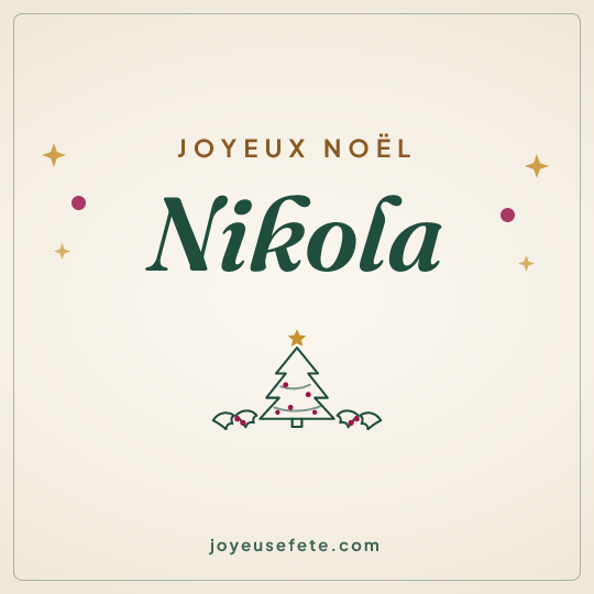Image carrée « Joyeux Noël Nikola » pour WhatsApp