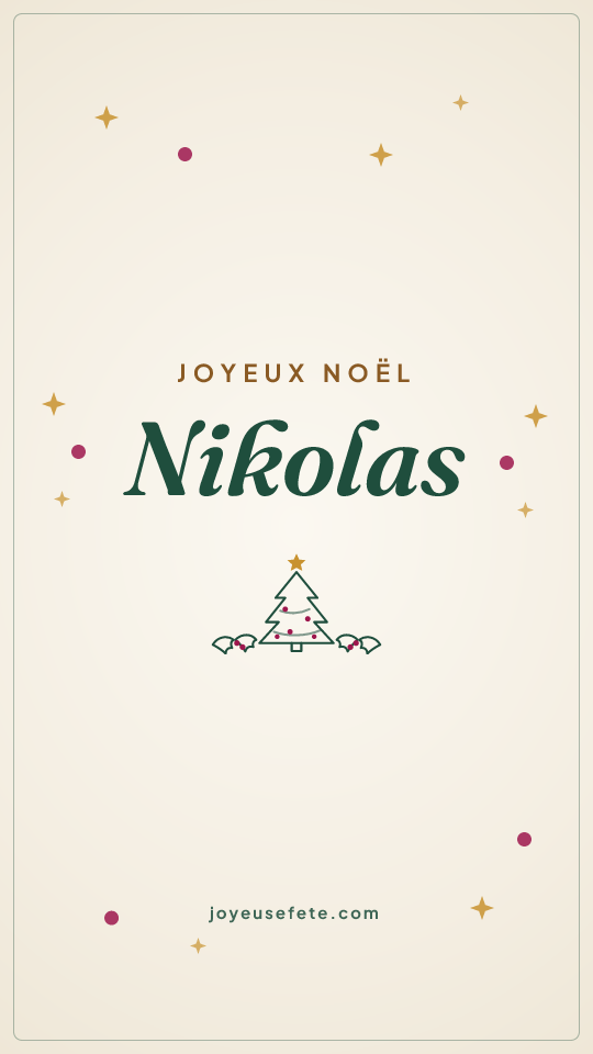 Image « Joyeux Noël Nikolas » au format story