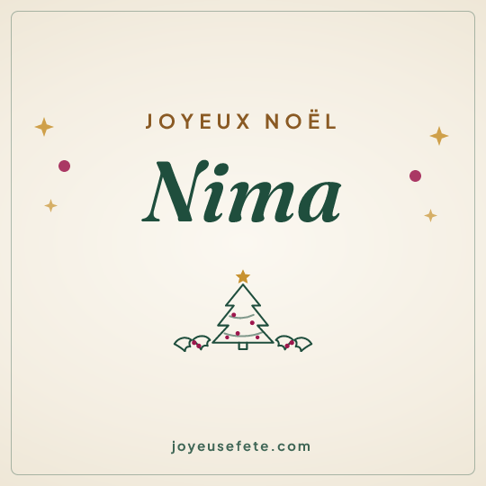 Image carrée « Joyeux Noël Nima » pour WhatsApp