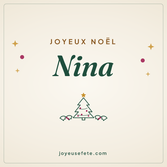 Image carrée « Joyeux Noël Nina » pour WhatsApp