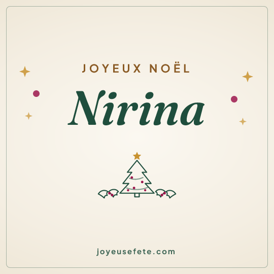 Image carrée « Joyeux Noël Nirina » pour WhatsApp