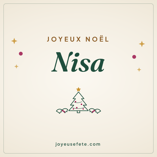 Image carrée « Joyeux Noël Nisa » pour WhatsApp