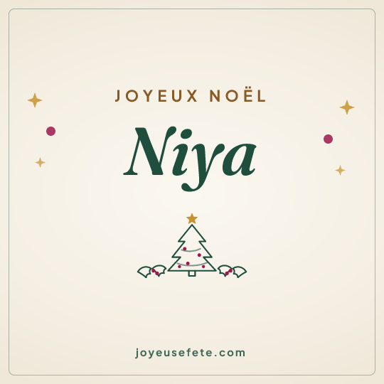 Image carrée « Joyeux Noël Niya » pour WhatsApp