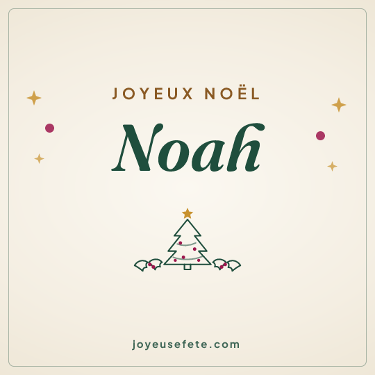 Image carrée « Joyeux Noël Noah » pour WhatsApp
