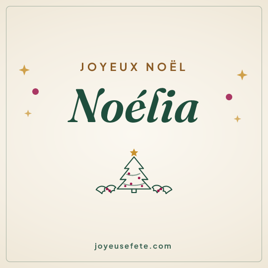 Image carrée « Joyeux Noël Noélia » pour WhatsApp