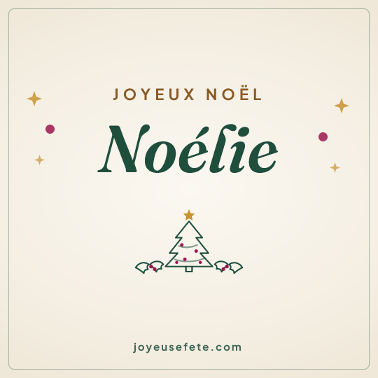 Image carrée « Joyeux Noël Noélie » pour WhatsApp