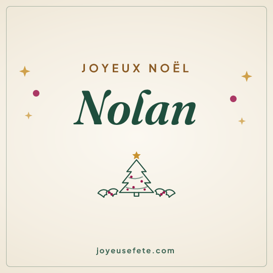 Image carrée « Joyeux Noël Nolan » pour WhatsApp