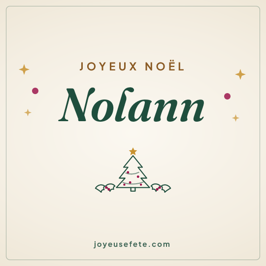 Image carrée « Joyeux Noël Nolann » pour WhatsApp
