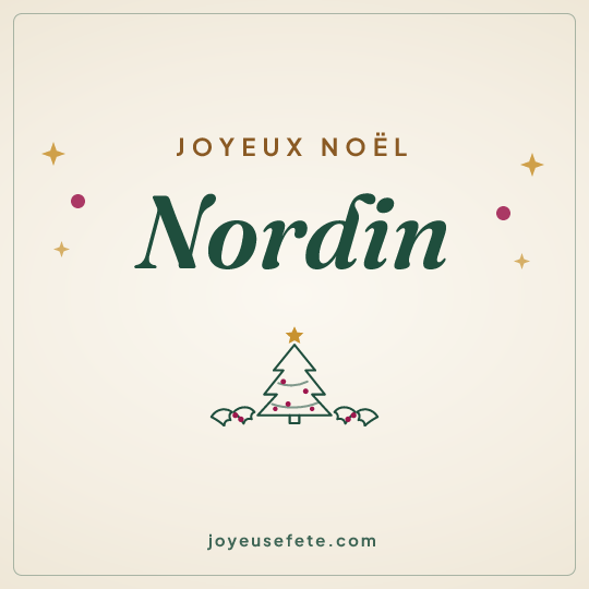 Image carrée « Joyeux Noël Nordin » pour WhatsApp