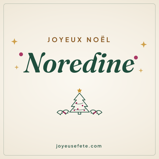 Image carrée « Joyeux Noël Noredine » pour WhatsApp