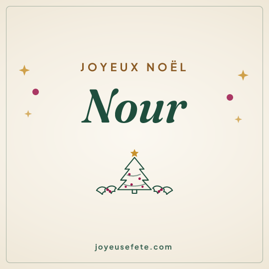 Image carrée « Joyeux Noël Nour » pour WhatsApp