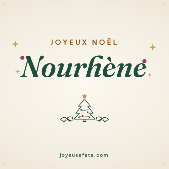 Image carrée « Joyeux Noël Nourhène » pour WhatsApp