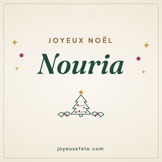 Image carrée « Joyeux Noël Nouria » pour WhatsApp