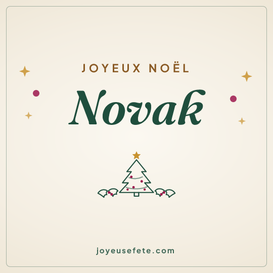Image carrée « Joyeux Noël Novak » pour WhatsApp