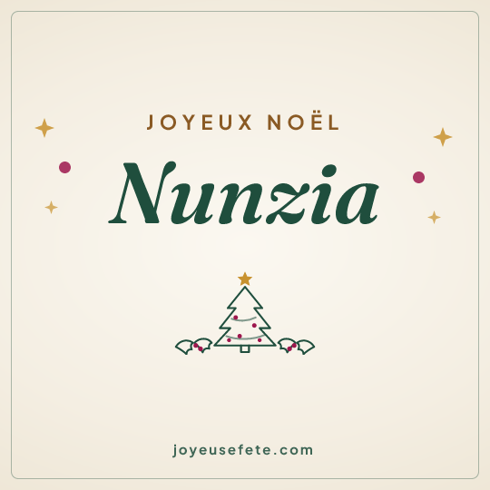 Image carrée « Joyeux Noël Nunzia » pour WhatsApp