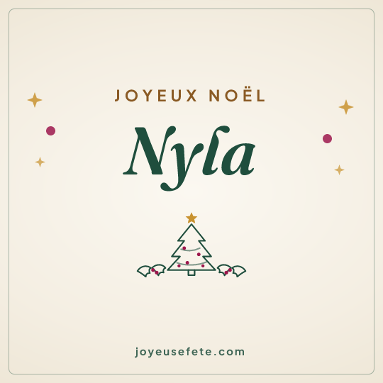 Image carrée « Joyeux Noël Nyla » pour WhatsApp