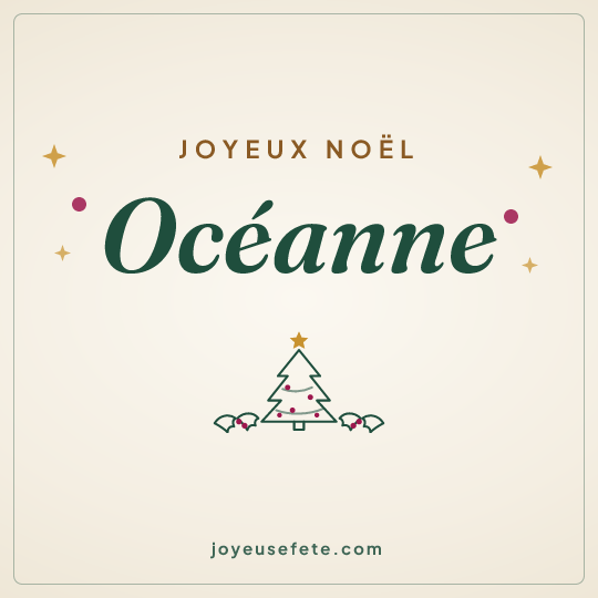 Image carrée « Joyeux Noël Océanne » pour WhatsApp