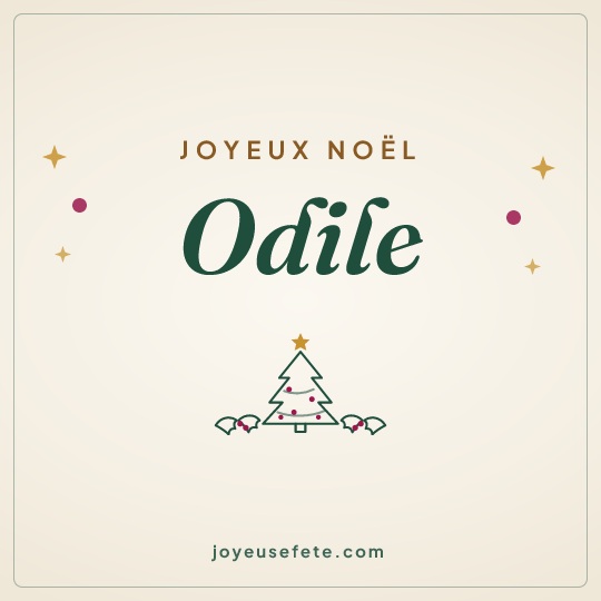 Image carrée « Joyeux Noël Odile » pour WhatsApp