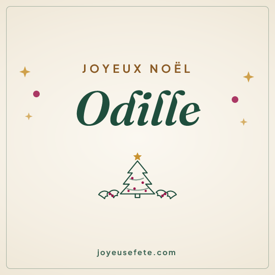 Image carrée « Joyeux Noël Odille » pour WhatsApp