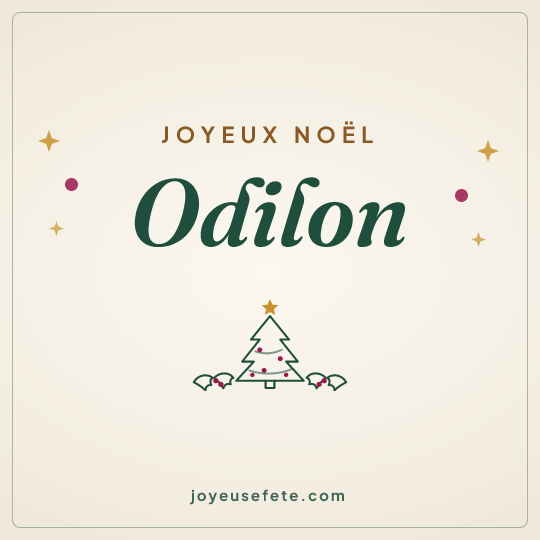 Image carrée « Joyeux Noël Odilon » pour WhatsApp