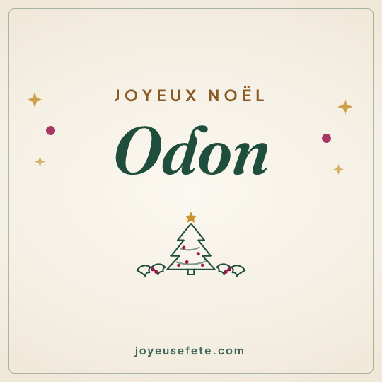 Image carrée « Joyeux Noël Odon » pour WhatsApp