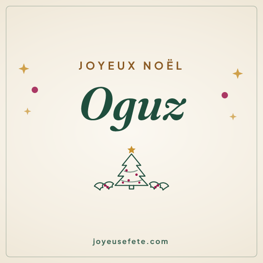 Image carrée « Joyeux Noël Oguz » pour WhatsApp