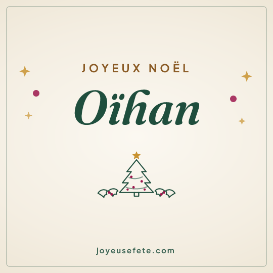 Image carrée « Joyeux Noël Oïhan » pour WhatsApp