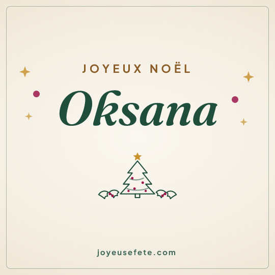 Image carrée « Joyeux Noël Oksana » pour WhatsApp