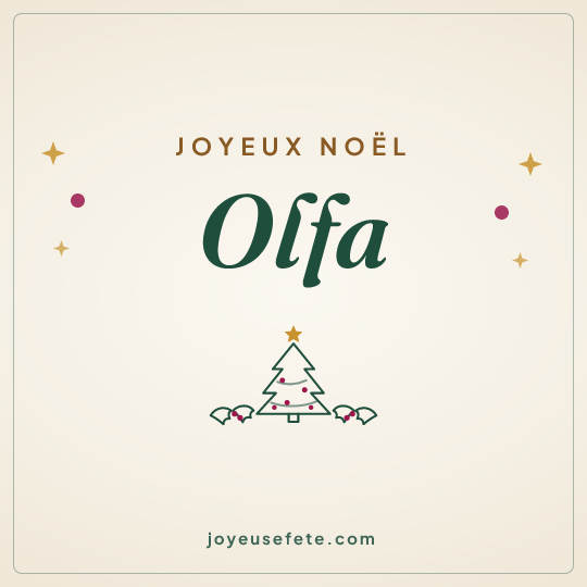 Image carrée « Joyeux Noël Olfa » pour WhatsApp