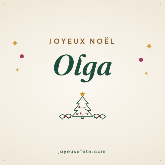 Image carrée « Joyeux Noël Olga » pour WhatsApp