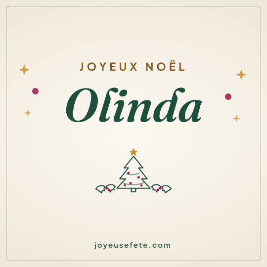 Image carrée « Joyeux Noël Olinda » pour WhatsApp