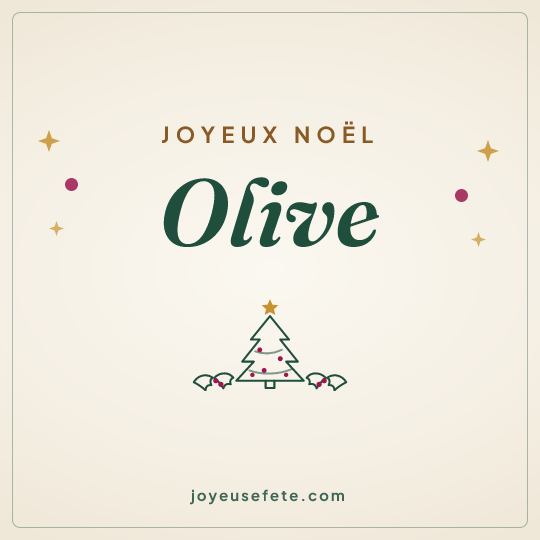 Image carrée « Joyeux Noël Olive » pour WhatsApp