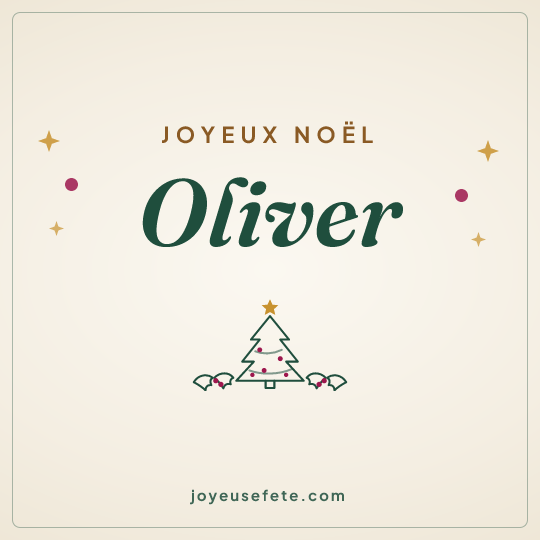 Image carrée « Joyeux Noël Oliver » pour WhatsApp