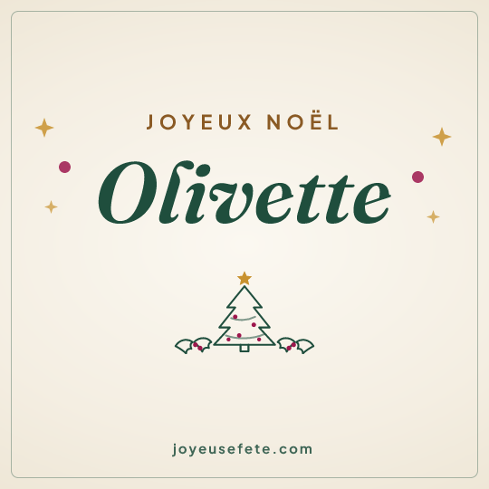 Image carrée « Joyeux Noël Olivette » pour WhatsApp