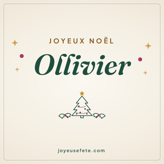 Image carrée « Joyeux Noël Ollivier » pour WhatsApp