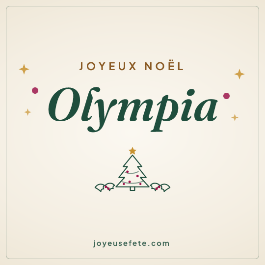 Image carrée « Joyeux Noël Olympia » pour WhatsApp