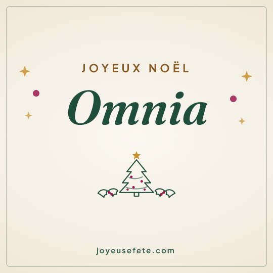 Image carrée « Joyeux Noël Omnia » pour WhatsApp
