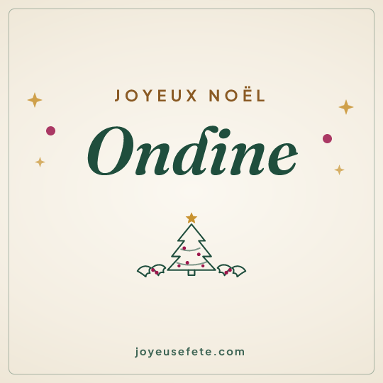 Image carrée « Joyeux Noël Ondine » pour WhatsApp