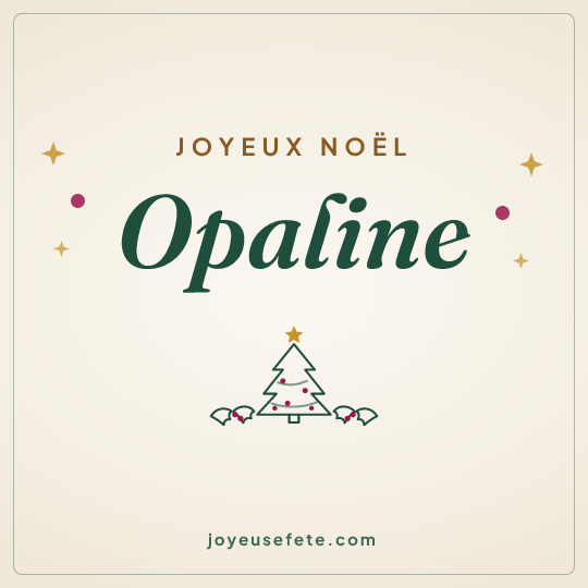 Image carrée « Joyeux Noël Opaline » pour WhatsApp