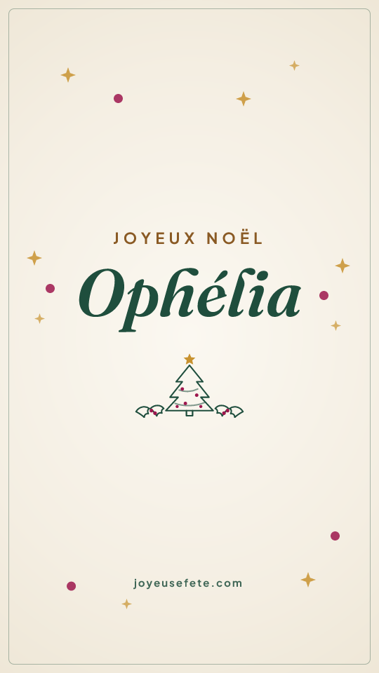 Image « Joyeux Noël Ophélia » au format story