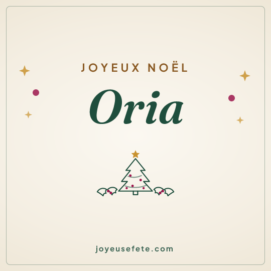 Image carrée « Joyeux Noël Oria » pour WhatsApp