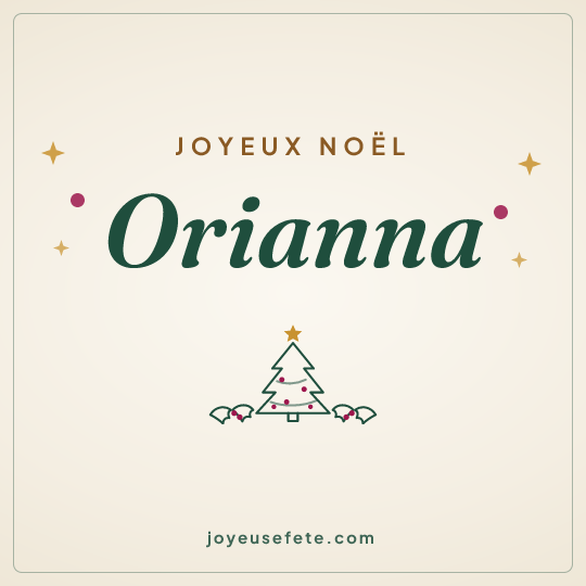 Image carrée « Joyeux Noël Orianna » pour WhatsApp