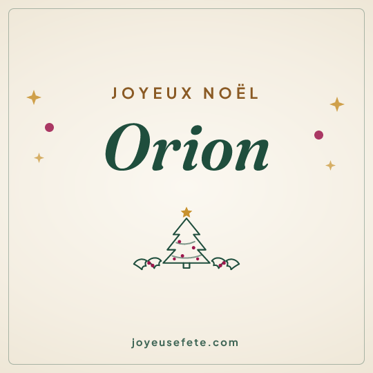 Image carrée « Joyeux Noël Orion » pour WhatsApp