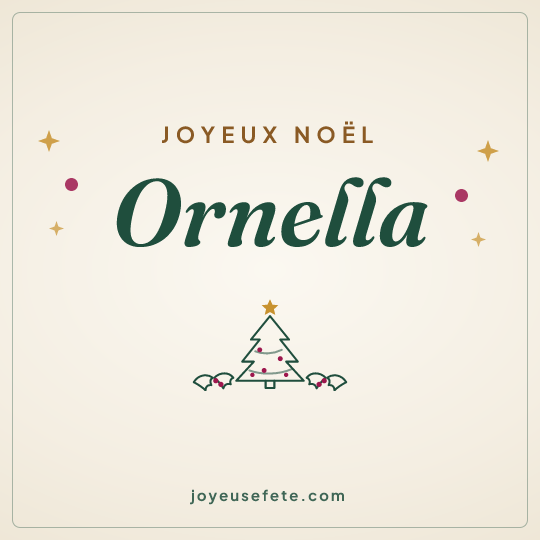 Image carrée « Joyeux Noël Ornella » pour WhatsApp