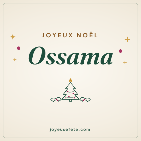 Image carrée « Joyeux Noël Ossama » pour WhatsApp