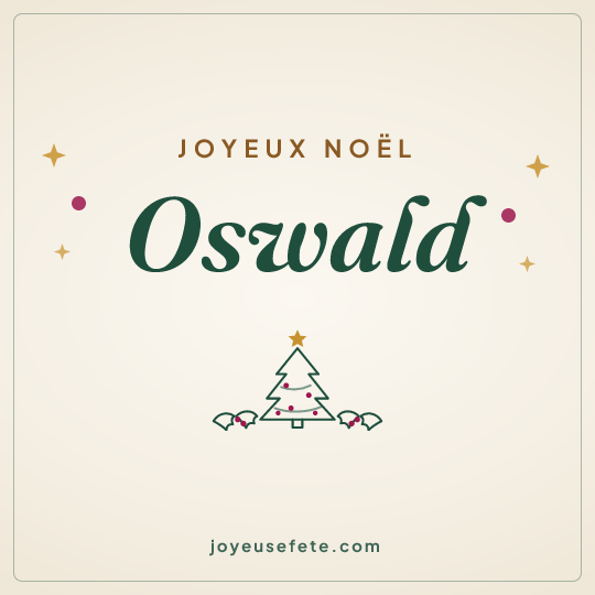 Image carrée « Joyeux Noël Oswald » pour WhatsApp